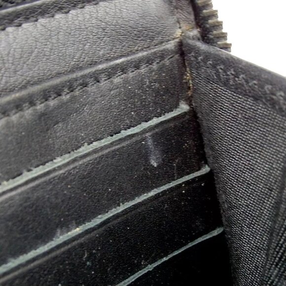 837160AM (G2) Jimmy Choo Wallet Long Studded Zip Around Black Leather - Picture 11 of 13